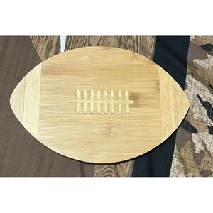 Football Shaped Bamboo Cutting Board Small Eco Friendly 9.5" x‎ 6.5"